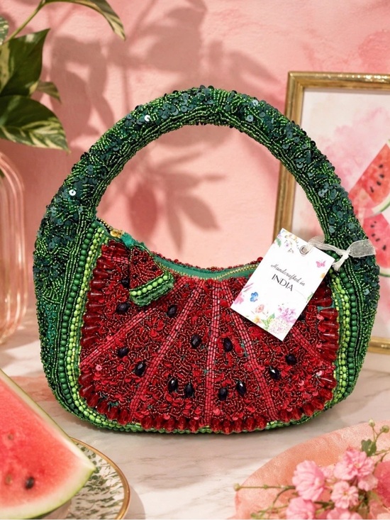 Handbags - Handcrafted in India Watermelon
Beaded Bag Bead Seeds Tik Tok Viral
NWT